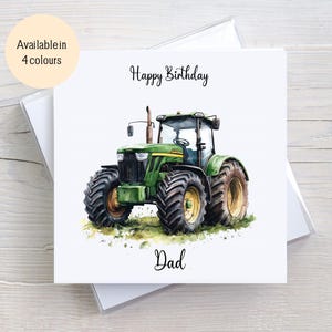 Carte d'anniversaire personnalisée avec tracteur, au choix, pour fils, petit-fils, agriculteur, pour lui