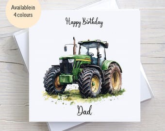 Personalised Birthday Tractor Card, Any wording, For Son, Grandson, Farmer, For Him