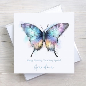 Personalised Butterfly Birthday Card For Her, Mum, Mother, Grandmother, Aunty, Friend, Sister, Daughter