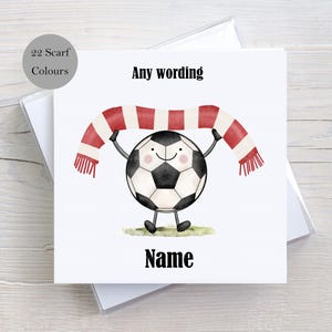 Carte d'anniversaire personnalisée, écharpe de l'équipe de football, papa, fils, grand-père, frère, ami, pour lui
