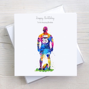 Carte d'anniversaire personnalisée joueur de rugby masculin, carte de rugby homme pour lui, père, frère, fils, petit-fils