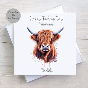 Carte personnalisée de fête des pères, pour lui, papa, papa, grand-père, amoureux des vaches, agriculteur