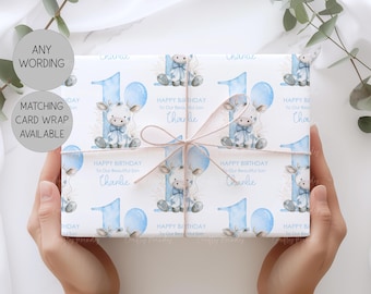 Personalised 1st Birthday Gift Wrap for Boys, 1 Today, Son, Grandson, Nephew, Baby Birthday Wrapping Paper