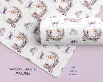 Personalised Fairy Birthday Gift Wrap, Girls Wrapping Paper, Special Daughter, Granddaughter, Niece, Girl, Any Age and Wording