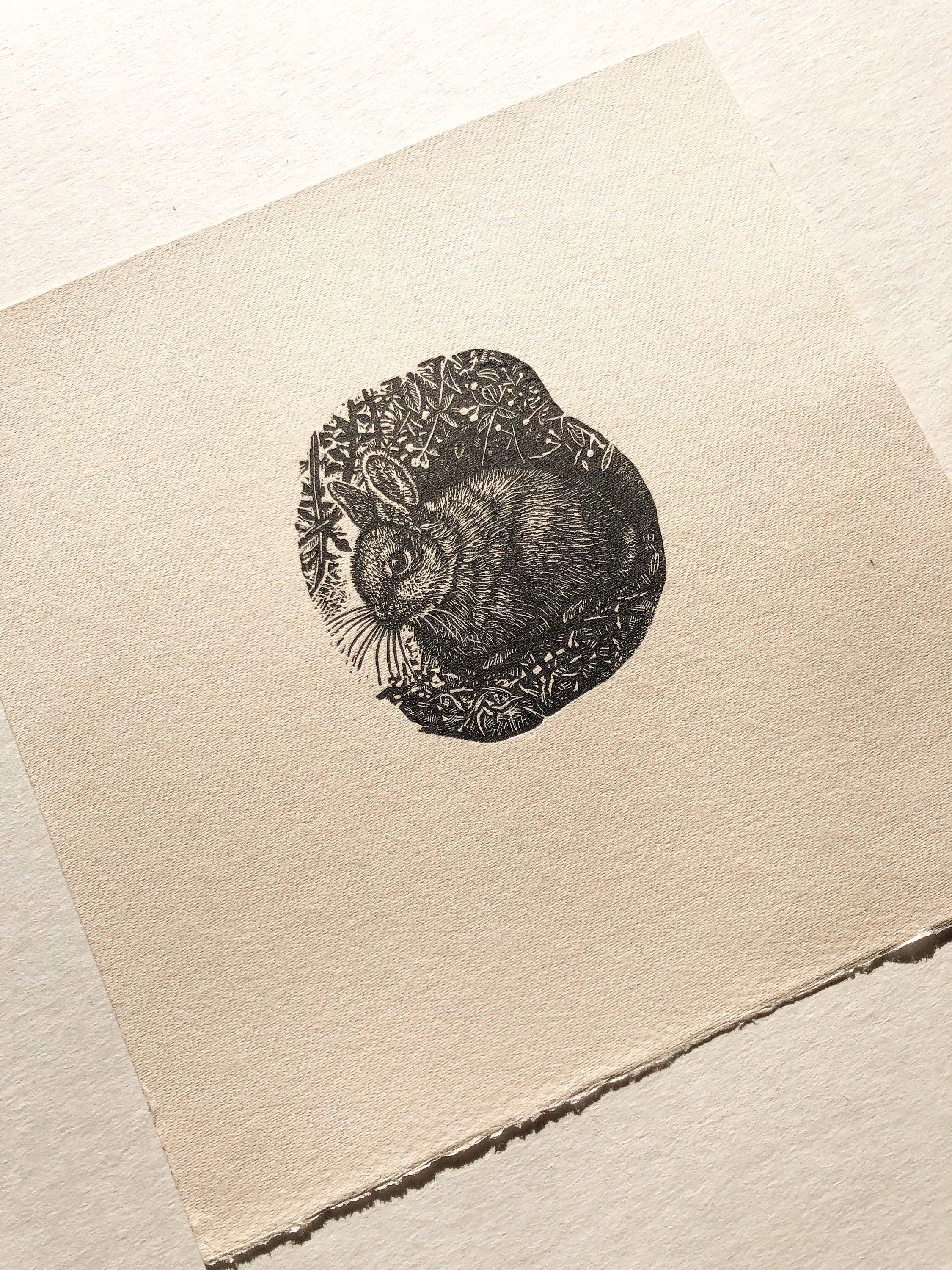 Still and Quiet Wood Engraving Handmade Print Original Art