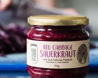 Red Cabbage Sauerkraut - Raw, Unpasteurised - 330g