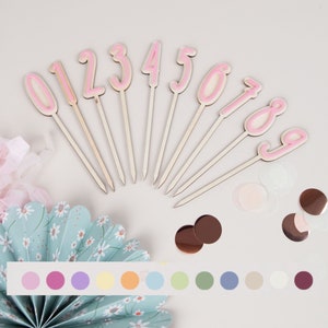 Colorful Numbers Set Wood Acrylic, 1 Birthday, Cake Topper, Cake Topper Number 0-9, Cake Topper, Cake Decoration