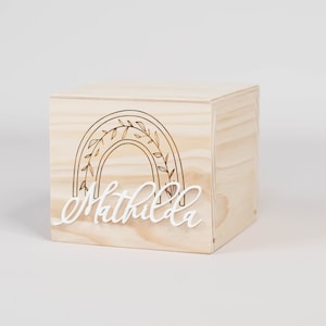 Personalized money box, wooden money box rainbow, money box with name, piggy bank