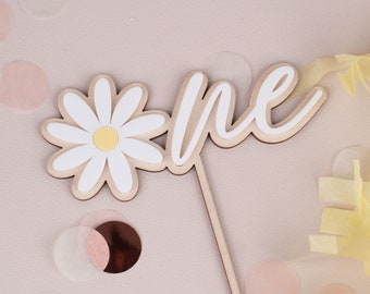 Cake Topper One Blume , Cake Topper für Erster Geburtstag  , 1. Geburtstag, Tortenstecker, Bunte Kuchentopper