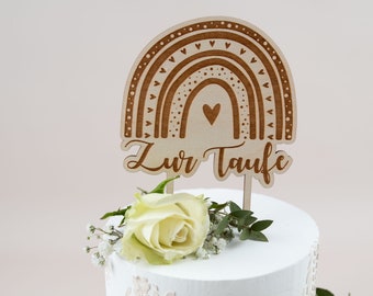 Rainbow cake topper for christening, christening, cake topper christening, cake topper, cake decoration
