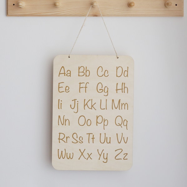 Alphabet  Holzschild , Kinderzimmer Wanddeko , Holzalphabet, Einschulungsgeschenk