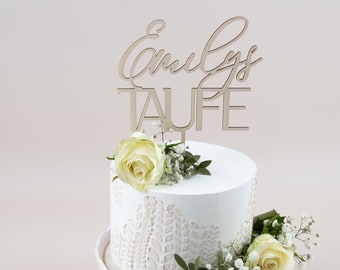 Caketopper Taufe personalisiert , Cake Topper Taufe , Tortenstecker, Kuchentopper, Zur Taufe