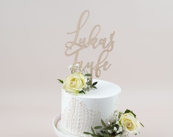 Caketopper mit Name personalisiert , Cake Topper zur Taufe , Tortenstecker, Kuchentopper, Tortendeko Tischdeko Taufe