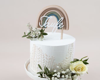 Caketopper arcobaleno battesimo acrilico, cake topper battesimo, cake plug, cake topper, decorazione da tavolo battesimo