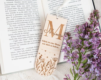 Lesezeichen aus Holz, Lesezeichen für Mutter  , Muttertag Geschenk