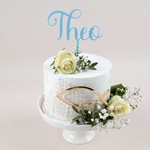 Caketopper - Baptism with name, Cake Topper Communion Fish Cross Dove Boat, Confirmation, Cake Topper, Table Decoration Baptism