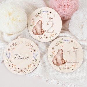 Cartes jalons en bois, jalons bébé, cadeau naissance, jalons en bois, cadeau pour femme enceinte, nouveau né