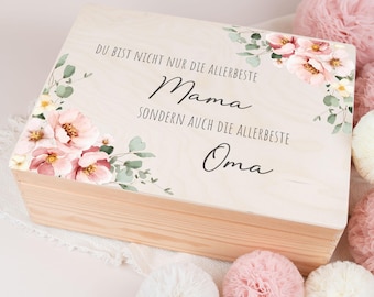 Personalisierte Holzkiste für Mama ,Geschenk zum Muttertag, Erinnerungskiste Geschenkidee für Mutter, Geschenk Mama Oma , Box Muttertag