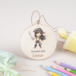 Pendentif pirate cône d'école personnalisé, pendentif cône d'école pirate, cadeau écolier, cadeaux pour la rentrée scolaire