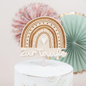 Personalized Caketopper Baptism Rainbow, For Baptism, Cake Topper Baptism, Cake Topper made of wood, Communion, Confirmation, Confirmation