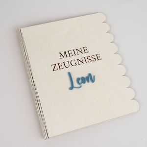 Zeugnismappe personalisiert 3D-Name  , Zeugnismappe Holz, Einschulung Mädchen Junge , Geschenk  Schulanfang, Einschulungsgeschenk, Ringbuch