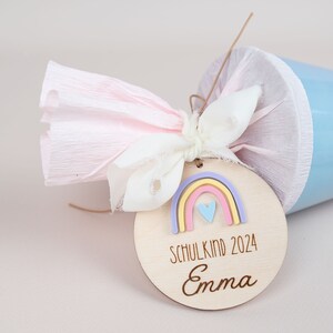 Personalized school cone tags rainbow, school cone, gift tags, school enrollment gift image 2