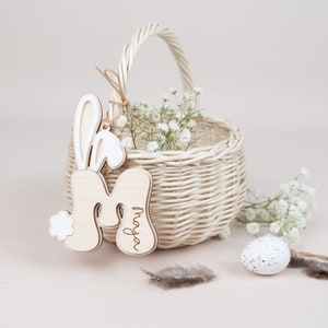 Osterkorb mit Holzschild , Ostern Geschenk Kind, Osterkörbchen personalisiert ,Weidenkorb, Osterkorb personalisiert, Osternest