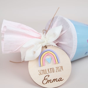 Personalized school cone tags rainbow, school cone, gift tags, school enrollment gift image 3