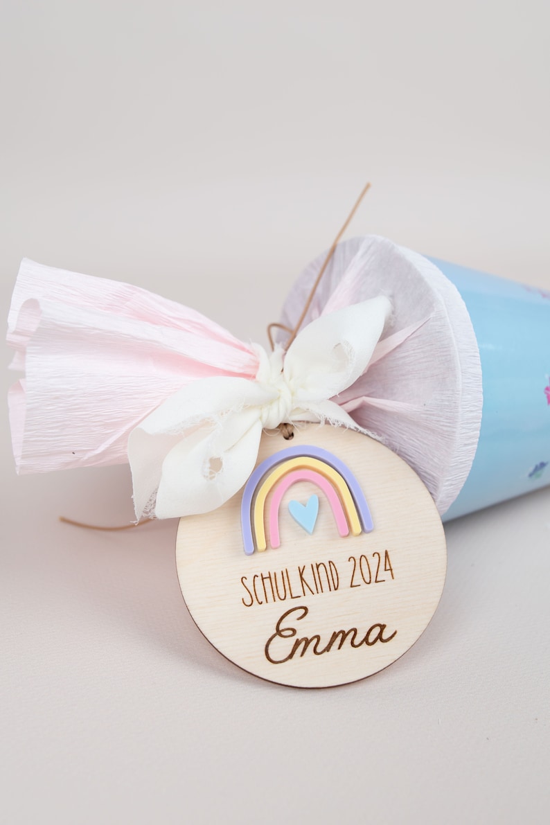 Personalized school cone tags rainbow, school cone, gift tags, school enrollment gift image 3