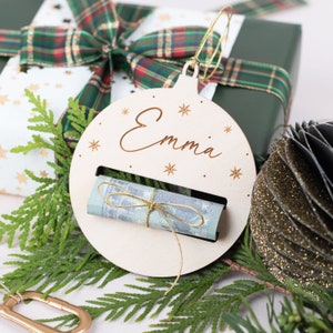 Regalo di Natale in denaro, targhetta con il nome, confezione regalo, esauditore di desideri, regalare denaro, carta denaro, targhetta regalo con nome
