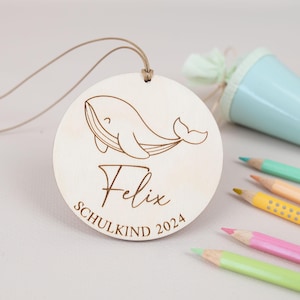 Baleine personnalisée d’étiquette de cône d’école, cadeau de cône d’école, cadeau de scolarisation, étiquette de cadeau, étiquette de cône d’école