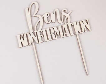 Caketopper - confirmation personalized, cake topper communion, cake plug, cake topper