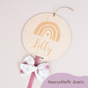Pinces à cheveux - organisateur arc-en-ciel, porte-pinces à cheveux avec nom, porte-pinces à cheveux, porte-pinces à cheveux, panneau en bois