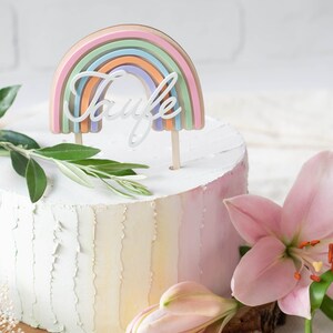 Caketopper rainbow baptism acrylic, cake topper baptism, cake topper, cake topper, table decoration baptism image 8