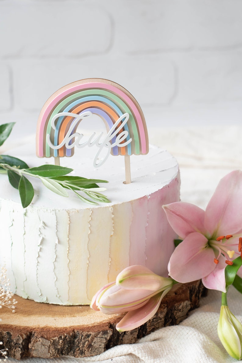 Caketopper rainbow baptism acrylic, cake topper baptism, cake topper, cake topper, table decoration baptism image 8