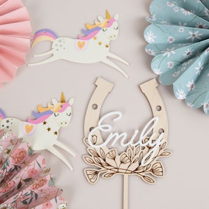 Cake Topper horseshoe with name, horse birthday, cake topper, cake decoration horse, horse girl