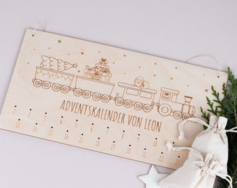 Calendrier de l'Avent, calendrier de l'Avent personnalisé Train de Noël, calendrier de l'Avent DIY, calendrier de l'Avent en bois