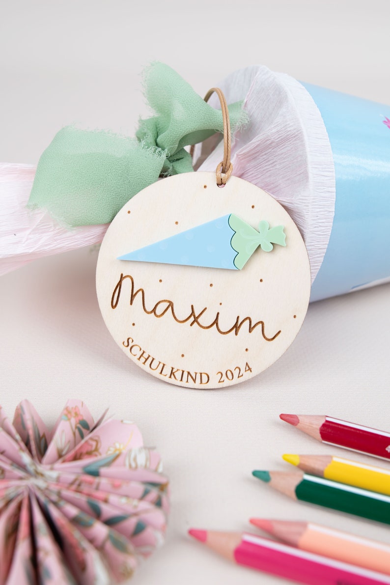 Personalized school cone tags, school cone, gift tags, school enrollment gift image 6