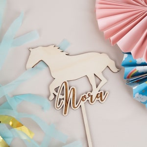 Cake Topper Horse with Name, Horseshoe, Horse Birthday, Cake Topper, Cake Decoration Horse