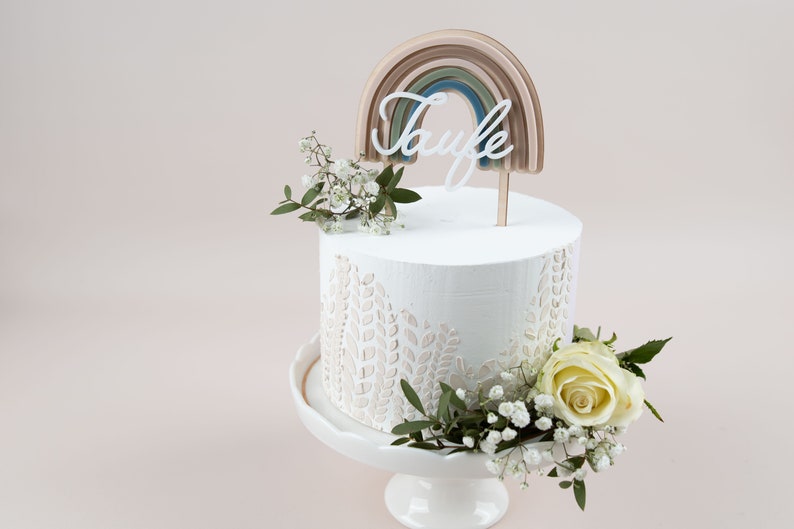 Caketopper rainbow baptism acrylic, cake topper baptism, cake topper, cake topper, table decoration baptism image 5