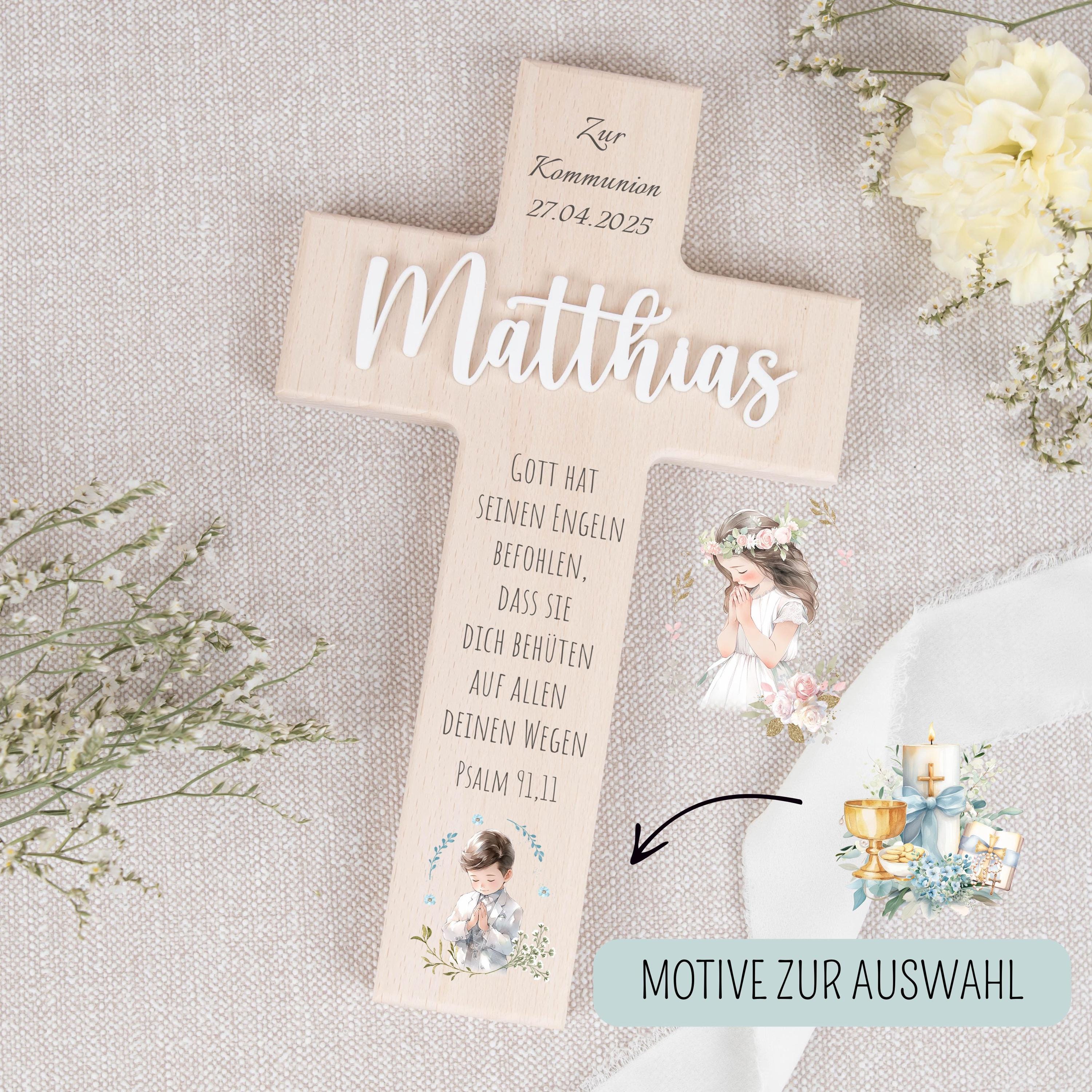 Personalized wooden cross with name, cross communion acrylic name, children's cross personalized, communion gift, gift boy girl