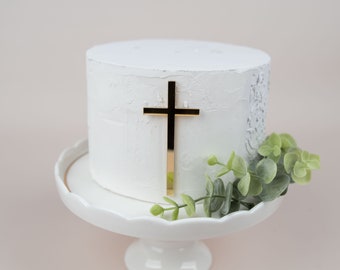 Cake Topper Kreuz Gold , Cake Topper Kommunion Taufe , Zur Taufe , Erste Kommunion