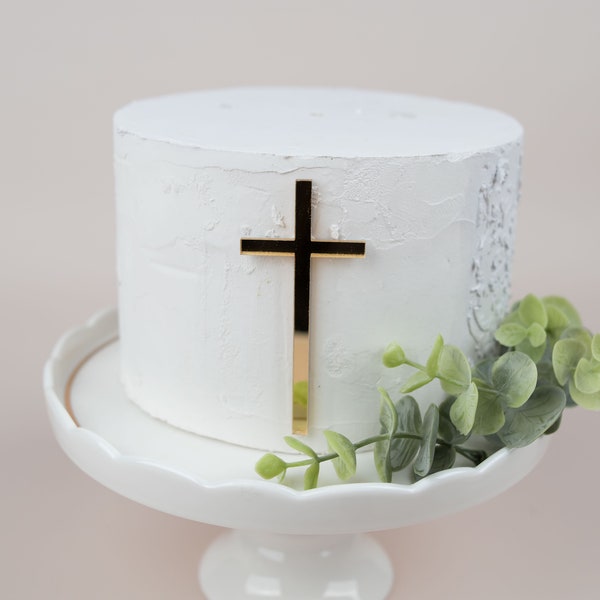 Cake Topper Cross Gold, Cake Topper Communion Baptism, For Baptism, First Communion