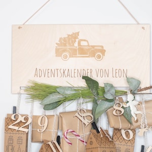 Personalized Advent Calendar Set with Numbers, DIY Advent Calendar, Wooden Advent Calendar