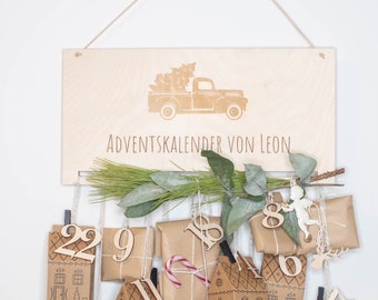 Personalized Advent Calendar Set with Numbers, DIY Advent Calendar, Wooden Advent Calendar