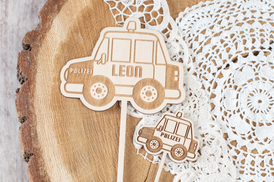 27 Stück Polizei Tortendeko – Cupcake Topper, Polizeiauto & -hut – Für Geburtstag, Kinderparty, Mottoparty – Aus Pappe