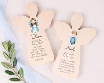 Personalized wooden guardian angel with name, gift for baptism, communion, confirmation, children's room decoration, angel for boys and girls