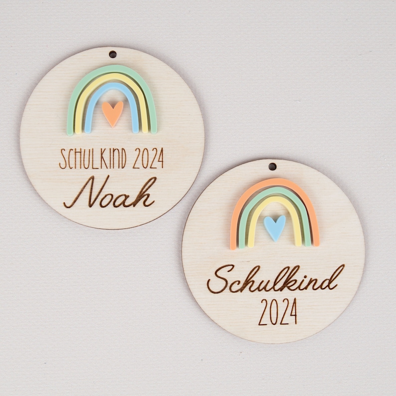 Personalized school cone tags rainbow, school cone, gift tags, school enrollment gift 2. Variant