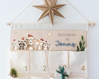 Personalized interchangeable signs for advent calendars with Velcro, name tags for hanging advent calendars