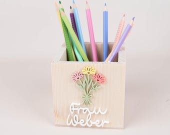 Personalized pencil box for teachers, gift for kindergarten teachers, farewell gift for kindergarten teachers, thank you gift for teachers, desk organizer